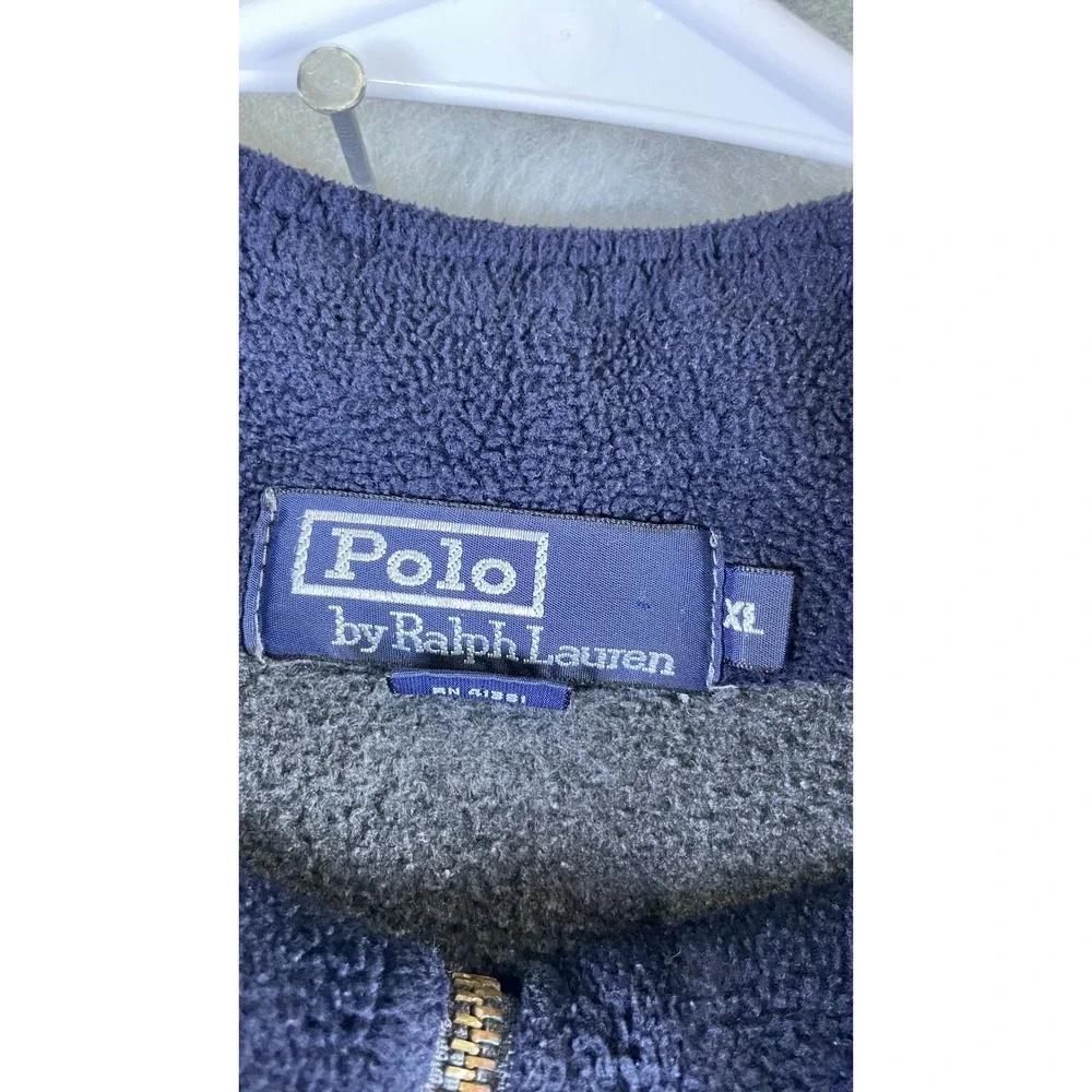 Polo Ralph Lauren Quarter Zip Fleece Mens XL Gray Excellent Mock Neck Pullover